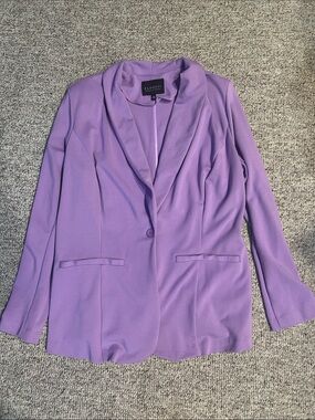 Eloquii Purple Single-Button Blazer